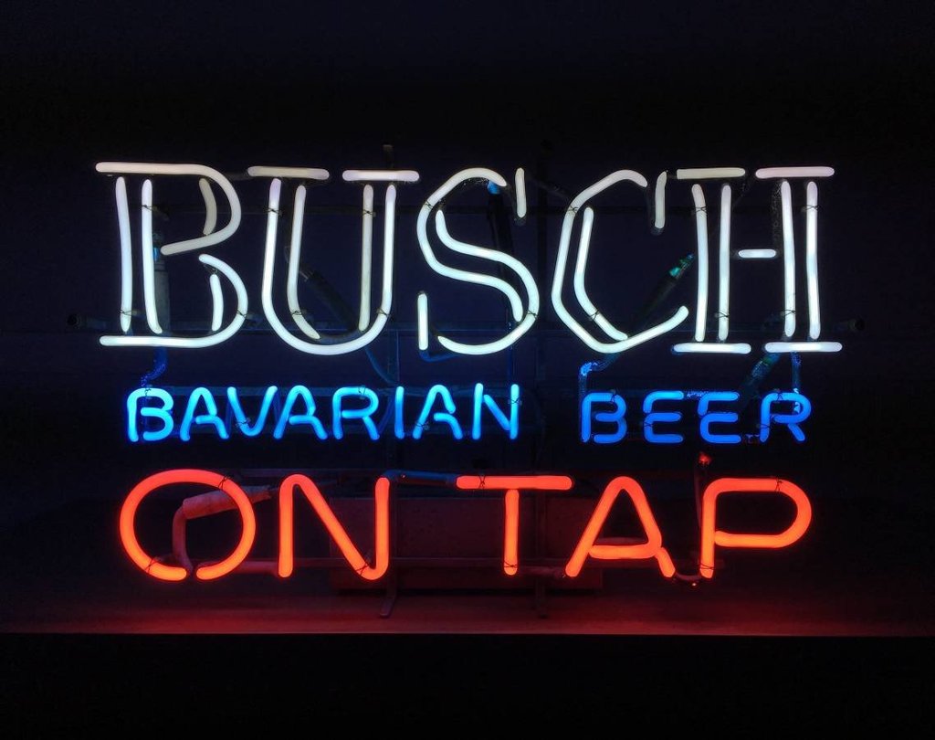Busch Bavarian Beer On Tap Neon Sign